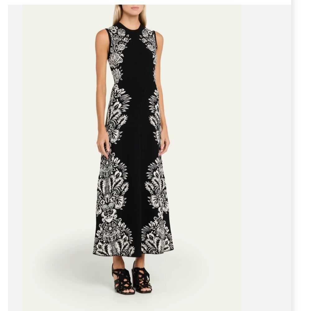 Ulla Johnson Liana Jacquard Dress Large Noir Floral A-Line Maxi NWT $850